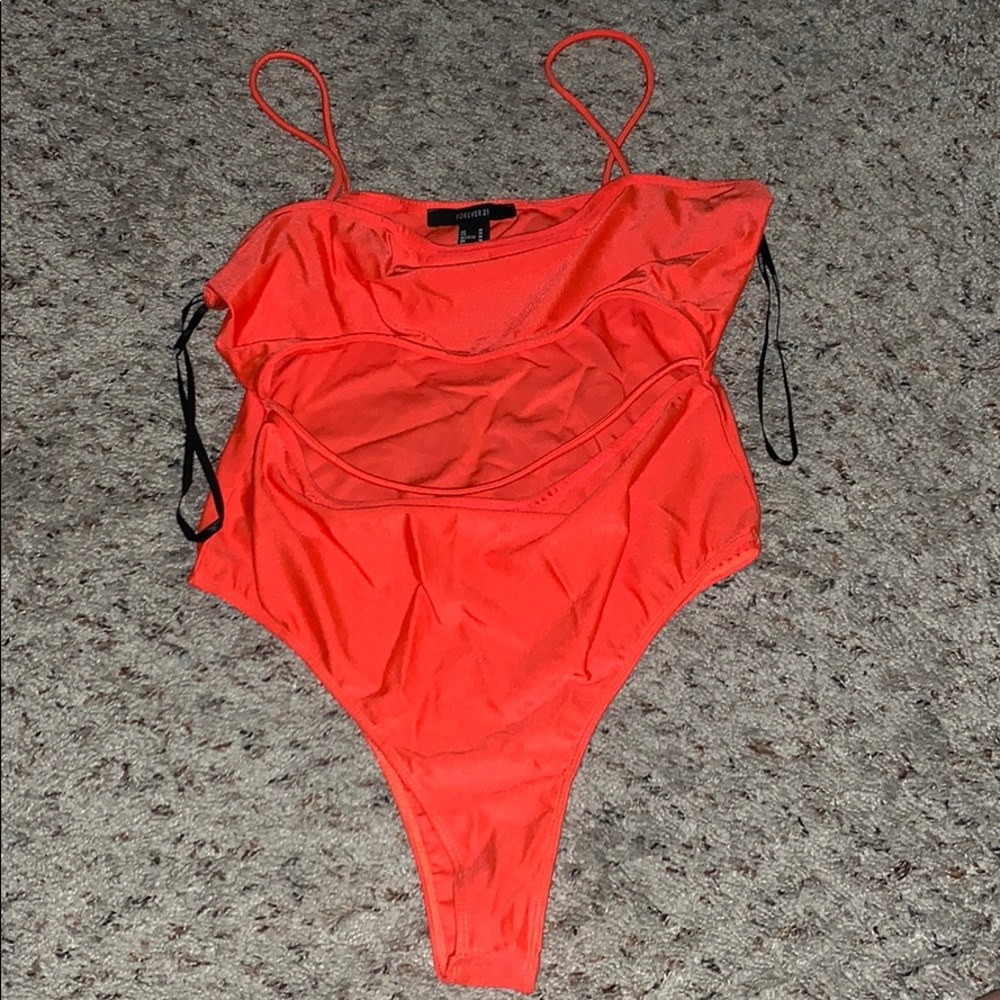 Neon orange bodysuit